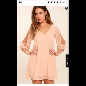 LuLu’s blush pink chiffon dress